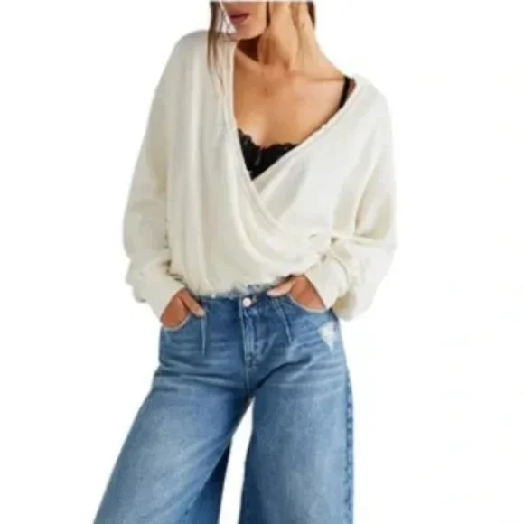 NWT Free People Anyway Tee / Gardenia - Picture 1 of 5